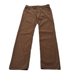 Prana Breathe Mens Nylon Pants, Size 32W 34L, Brown